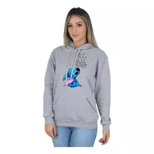 Moletom Feminino Blusa De Frio Lilo Stitch Frases