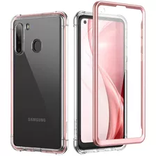 Funda Para Galaxy A21 Suritch + Protector De Pantalla Rosa