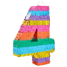 Piñata Número 4 Del Arco Iris Para Decoración De Fiesta D