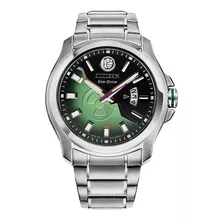 Reloj Citizen Hulk Aw1351-56w Original Time Square Color De La Correa Plateado Color Del Bisel Plateado Color Del Fondo Negro/verde