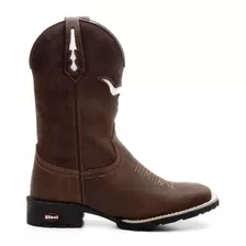 Bota Texana Botina Masculina Bico Quadrado Em Couro Promoção