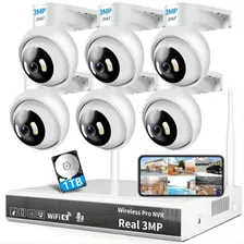 2nlf® Wifi6 Kit Video Vigilancia 6 Cámaras Circuito Cerrado
