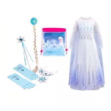 Elsa Princesa Frozen Vestido De Fiesta ***5 Accesorios***