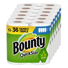 Bounty Toallas De Papel De Tamano Rapido, Color Blanco, 12 R