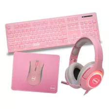 Combo 4 In 1 Serie M Dazz - Cm418 Cor Do Mouse Rosa Cor Do Teclado Rosa