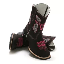 Bota Botina Infantil Feminina Country Mulher Texana Borracha