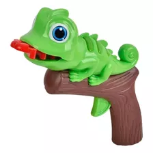 Brinquedo Camaleão Maluco Com Gatilho Na Língua Pega Inseto Cor Verde