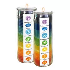 Veladora 7 Chakras Armonía Bienestar Meditación Aroma 2 Pack