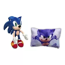 Kit Almofada Personalizada E Sonic Azul De Pelúcia!