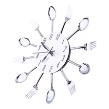 Reloj De Pared De Metal Para Cocina, Cubiertos, Cuchara, Ten