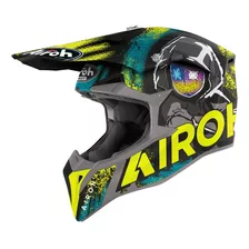 Capacete Motocross Airoh Wraap Alien Amarelo Trilha Off Road