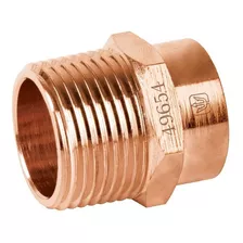 Conector De Cobre, Rosca Exterior 2'' Foset 48897 Color Dorado Oscuro