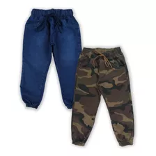 Kit Com 2 Calças Jogger Menino Infantil Tamanho 1 2 3 4 6