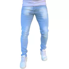 Calça Jeans Super Skinny Masculina Lycra Azul Linha Premium