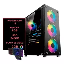 Pc Game Montado I5 8gb Ssd 240gb Placa De Vídeo + Kit Gamer