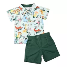 Ropa De Bebe Verano Safari Conjunto De Bebe Y Niño Animales