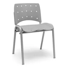 Cadeira Fixa Ergoplax Plaxmetal Cinza Com Pés Cinza
