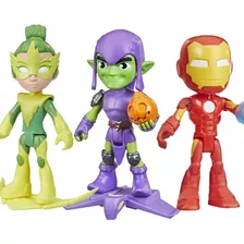 Kit Boneco Iron Man + Electro E Duende Verde Amazing Friends