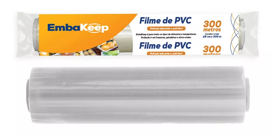 Plástico Filme Pvc - Rolo Transparente - Bobina 28cm X 300m