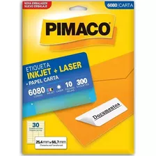 Etiqueta Pimaco 6080 Cartela C/ 10 Folhas 300 Etiquetas