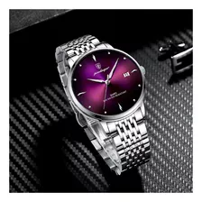 Relojes De Cuarzo Con Calendario Ultrafinos Para Hombre Poed Color Del Fondo Púrpura