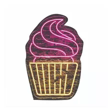 Letrero Neon Pastelito, Cup Cake, Panque, Postre 60x40cm 