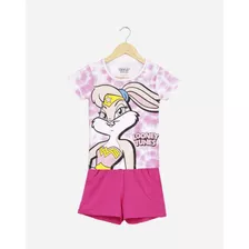 Conjunto Curto Infantil Menina Lola Bunny - Tam. 4 Á 10 Anos