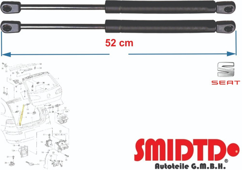 2 Amortiguadores De 5a Puerta Cajuela Para Seat Ibiza 04-08 Foto 3