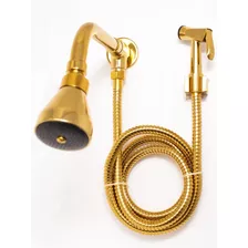 Chuveiro Metal Com Desviador Dourado