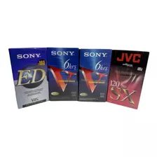 Lote Video Cassette Vhs Sony & Jvc 6 Hrs 4pzas Premium 