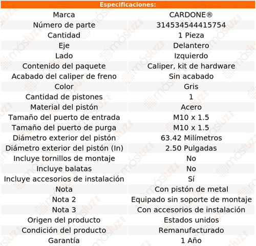 (1) Caliper O Mordaza Del Izq Chevrolet Uplander 05/09 Foto 5