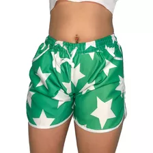 Short Para Playa Corto Dama Con Estampado Con Cordones 