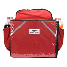 Mochila Térmica Nylon Entregador Pizza Lanche 45 L Vermelha