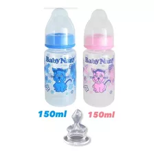 Mamadeira Criança Bebe 150 Ml Bico Anatômico Baby Nany Cor Azul