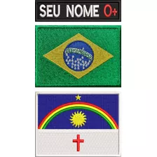 Kit Bordado C/ Nome Bandeira Brasil E Rio De Janeiro Ban152