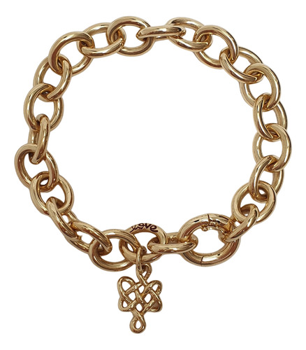 Pulseira Grife Hstern Dvf Love Knot De Ouro Amarelo 18k 750 Amarelo 20 Cm