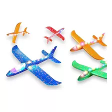 10 Avión Aviones De Plumavit Con Luces Colores Surtidos 