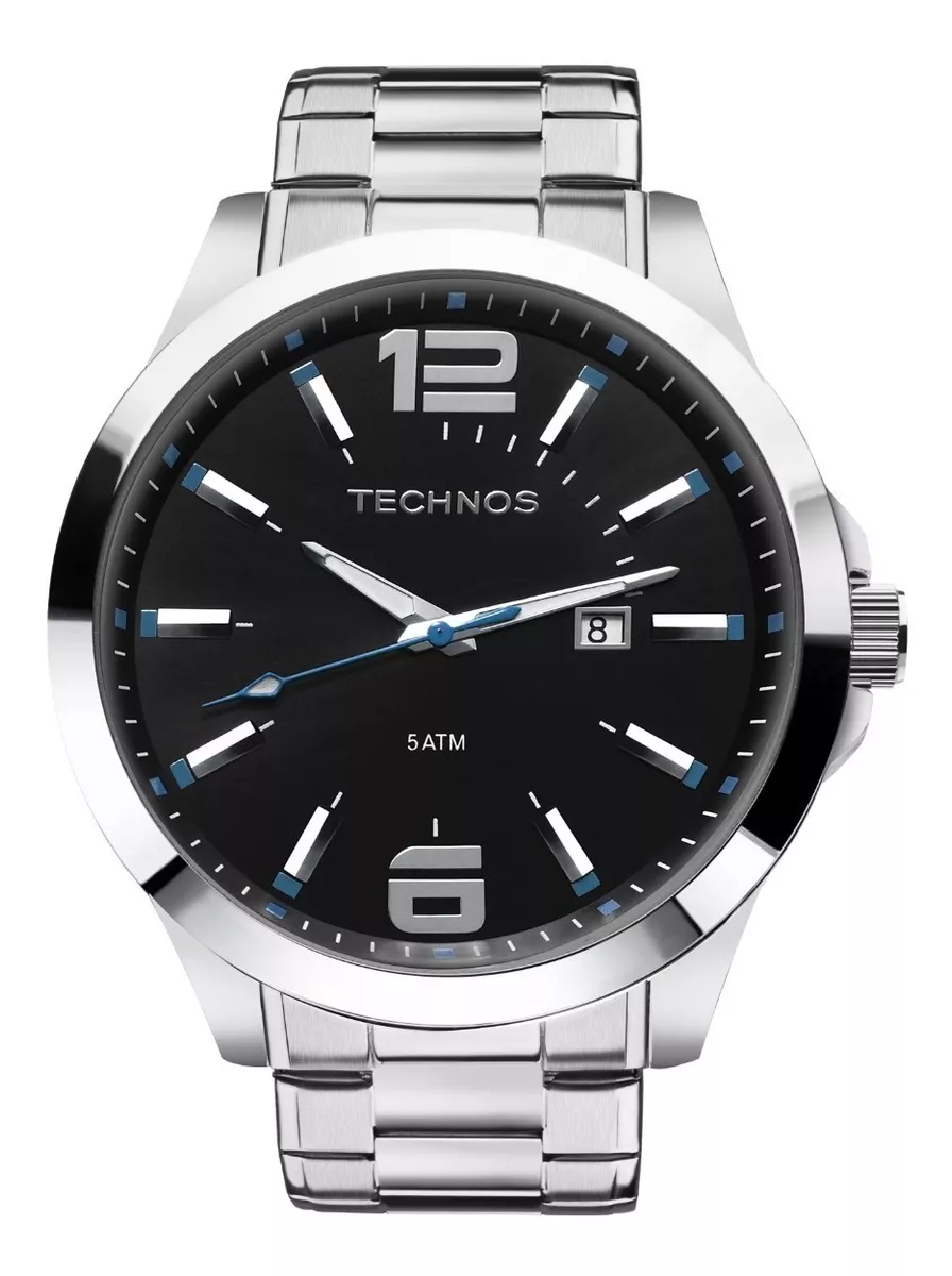 Relógio Technos Masculino 2115gu/1a Detalhe Azul Ou Vermelho