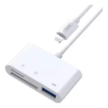 Hub Adaptador Lightning Premiu 3 Em 1 Usb Sd Tf Para iPhone 