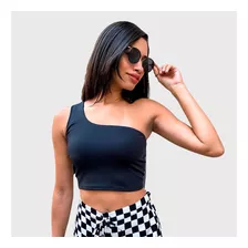 Promoção Cropped Top Manga Única - Nula Manga Preto