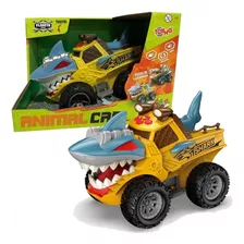 Carrinho Friccao Animal Car Shark Com Luz E Som Toyng 48696