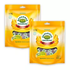 Kit 2 Pacotesbananinha Cristal 200g Banana Natural E Açúcar