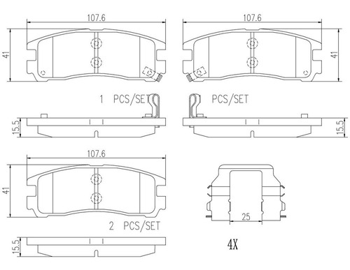 Balatas Traseras / Mitsubishi Eclipse Spyder Gs 2007 - 2008 Foto 2