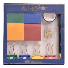 Set Kit Harry Potter Notas Lapicera Cinta Clips Mooving