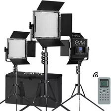 Gvm 672s-b Bi-color Led Video 3-light Kit (black)
