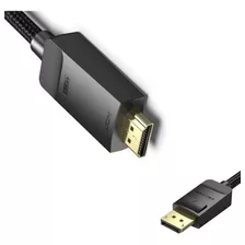 Premium 1m Displayport Dp & Hdmi 4k Nylon Trenzado Pc Hdtv