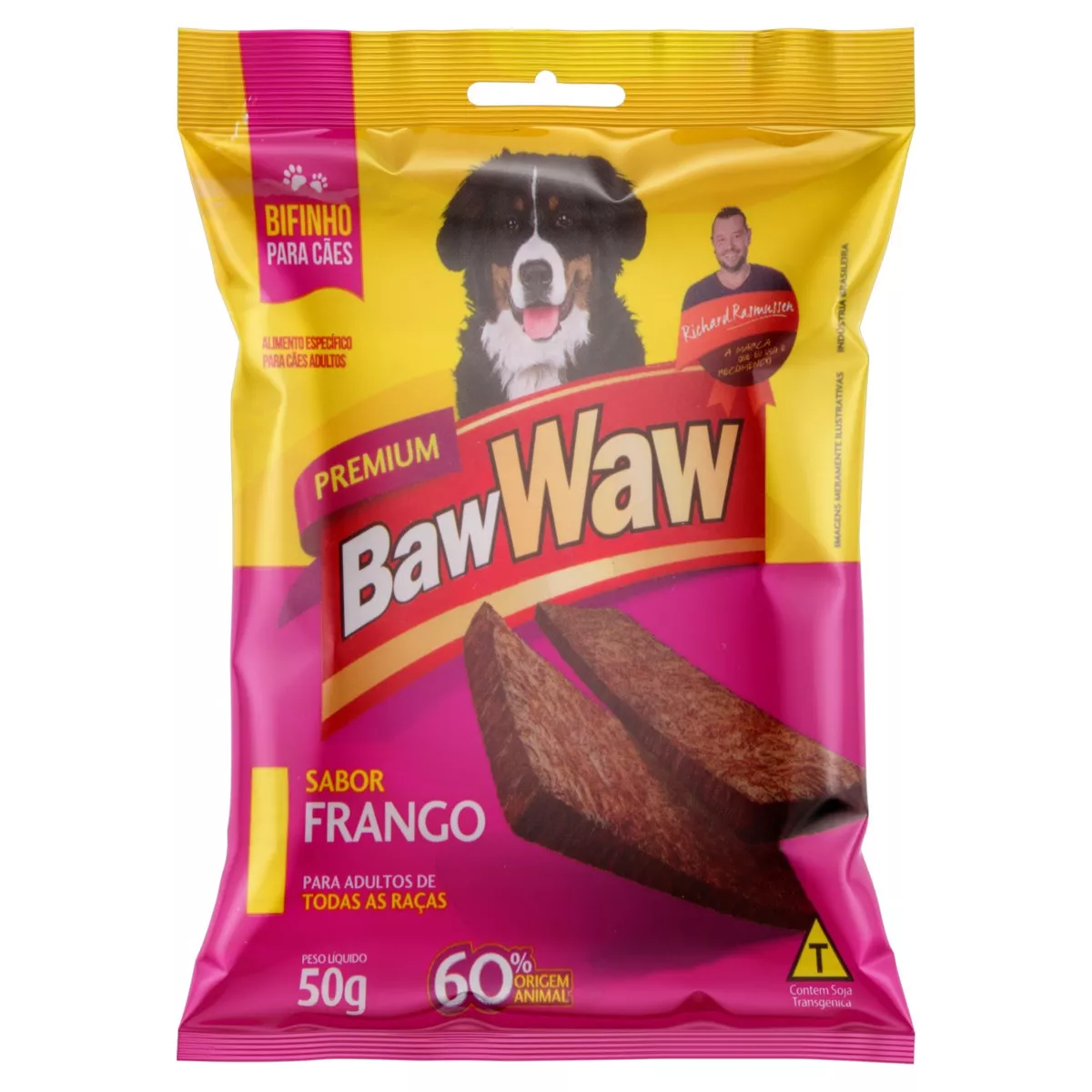 Bifinho Para Cães Adultos Frango Baw Waw Premium Pacote 50g
