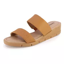 Chinelo Slide Em Tiras Tamanco Conforto De Couro Usaflex