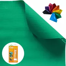 Kit Reparo P/ Infláveis Com 4 Peças Em Pvc + Cola Vinil 75g Cor Verde