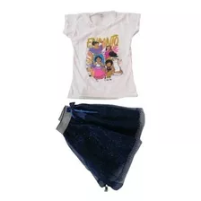 Vestido Conjunto Falda En Tutu Y Camiseta Para Niña